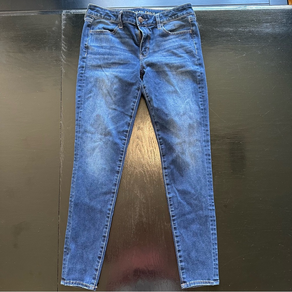 American Eagle Size 10 Dark Wash Skinny Jeans Flex